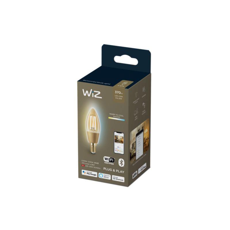 WiZ E14 Screw Amber Filament Dimmable Candle Lightbulb