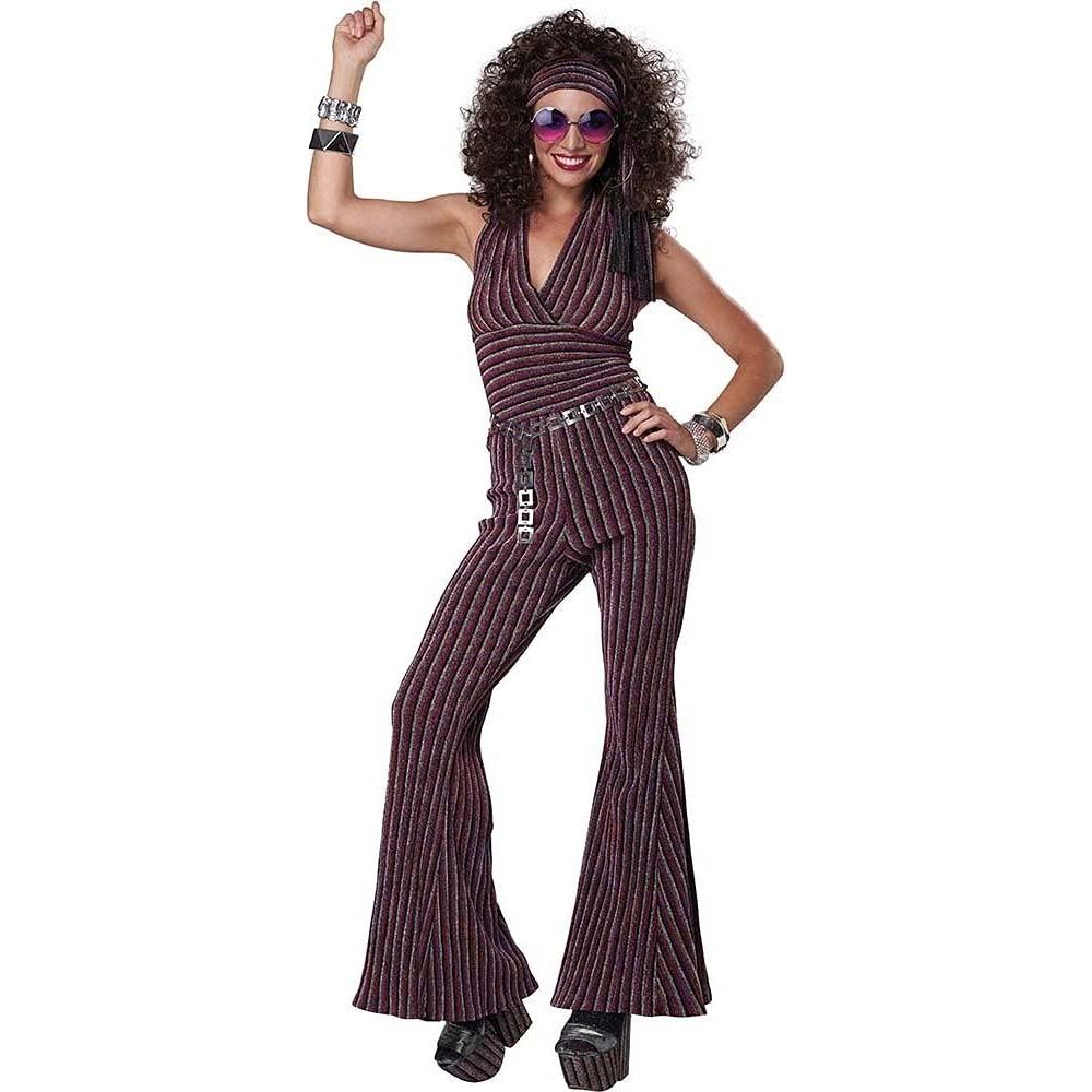 Women's 1970s Disco Dancing Queen Hippie Retro Womens Costume - L