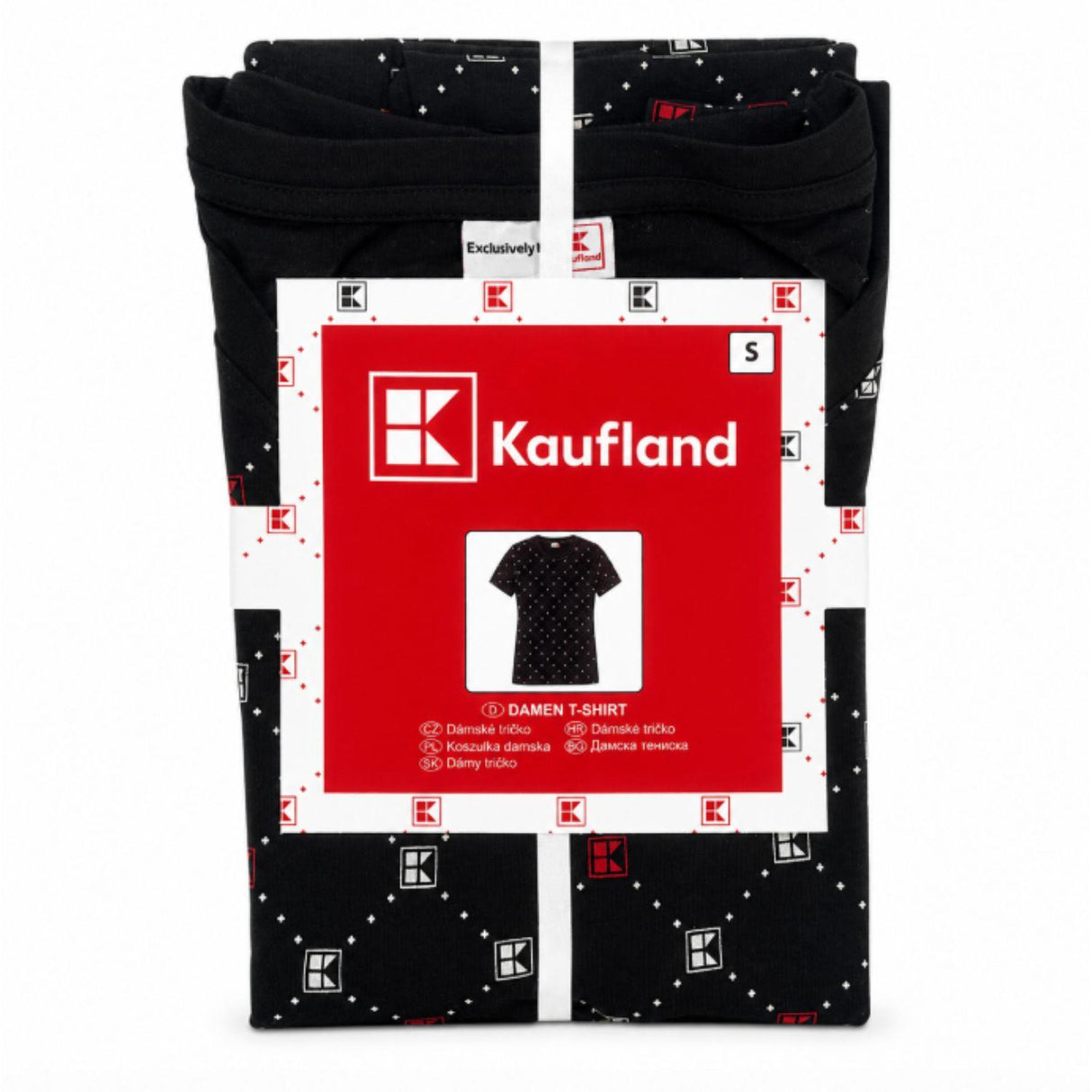 Kaufland Women's Black Logo Print 100% Cotton T-Shirt Size S