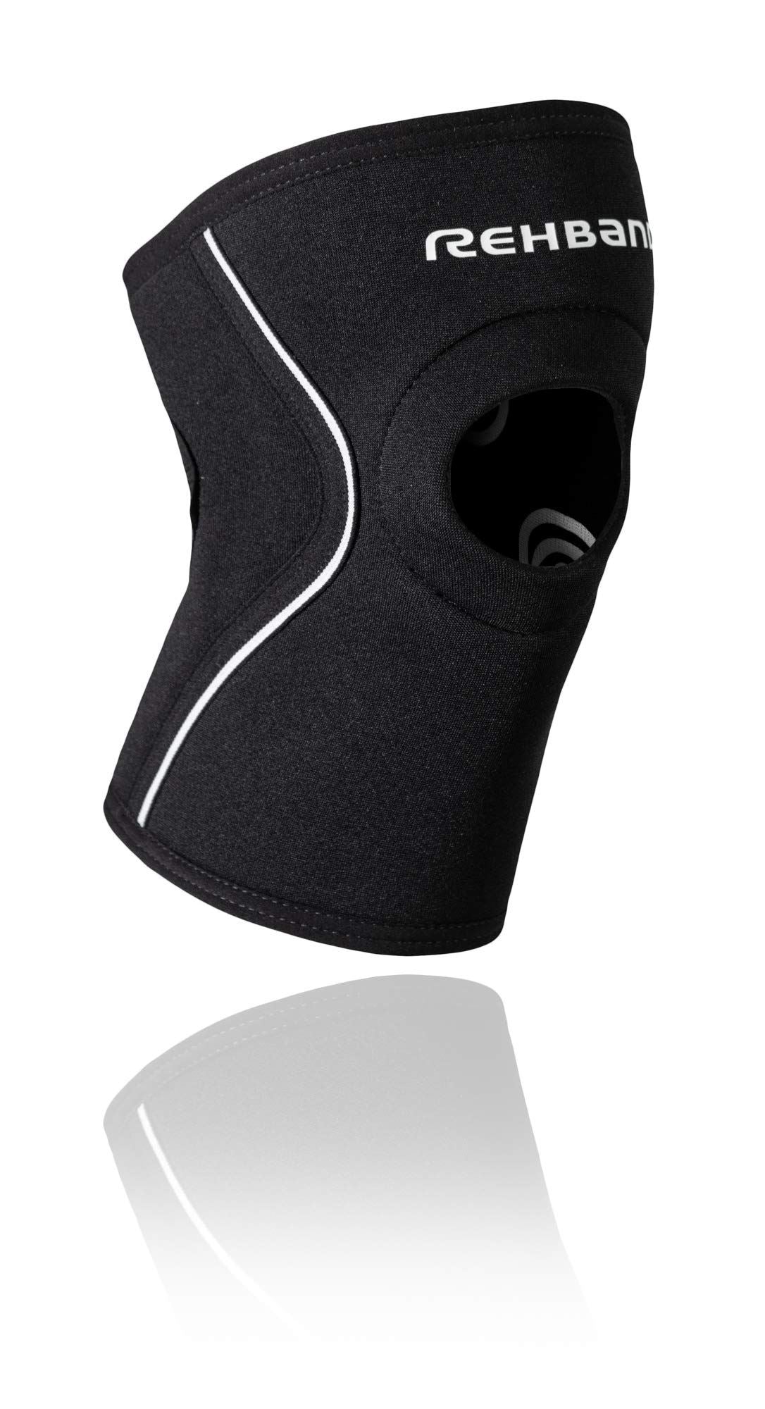 Rehband Compression 5mm Neoprene Knee Support Bandage with Kneecap Opening - XS (Grey)