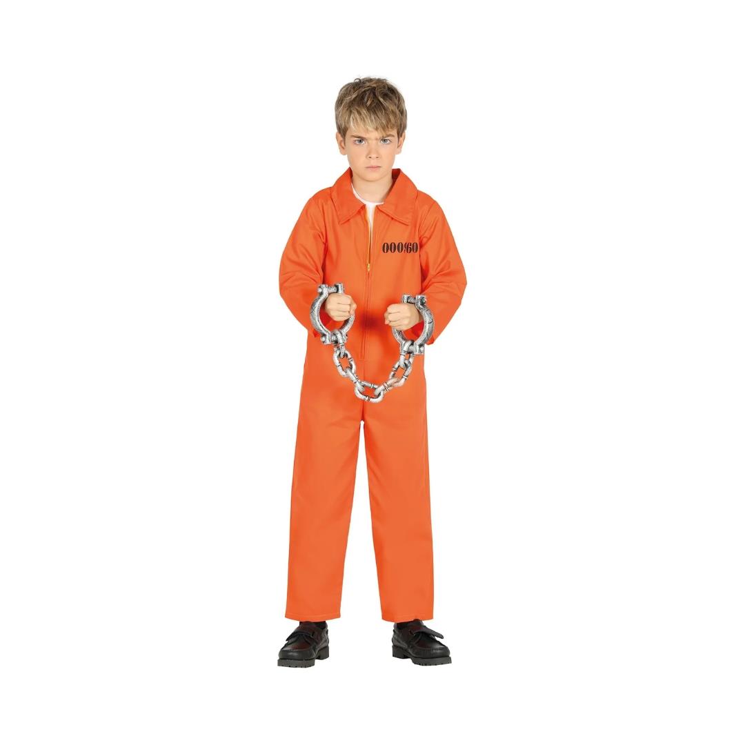 Fiesta Guirca Kids Orange Prisoner Convict Costume Age 5-6 Years