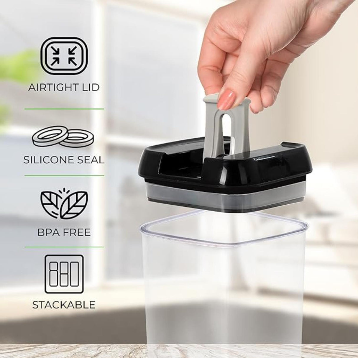 3 Piece 1.2L Food Storage Lock N Fresh Stackable Containers