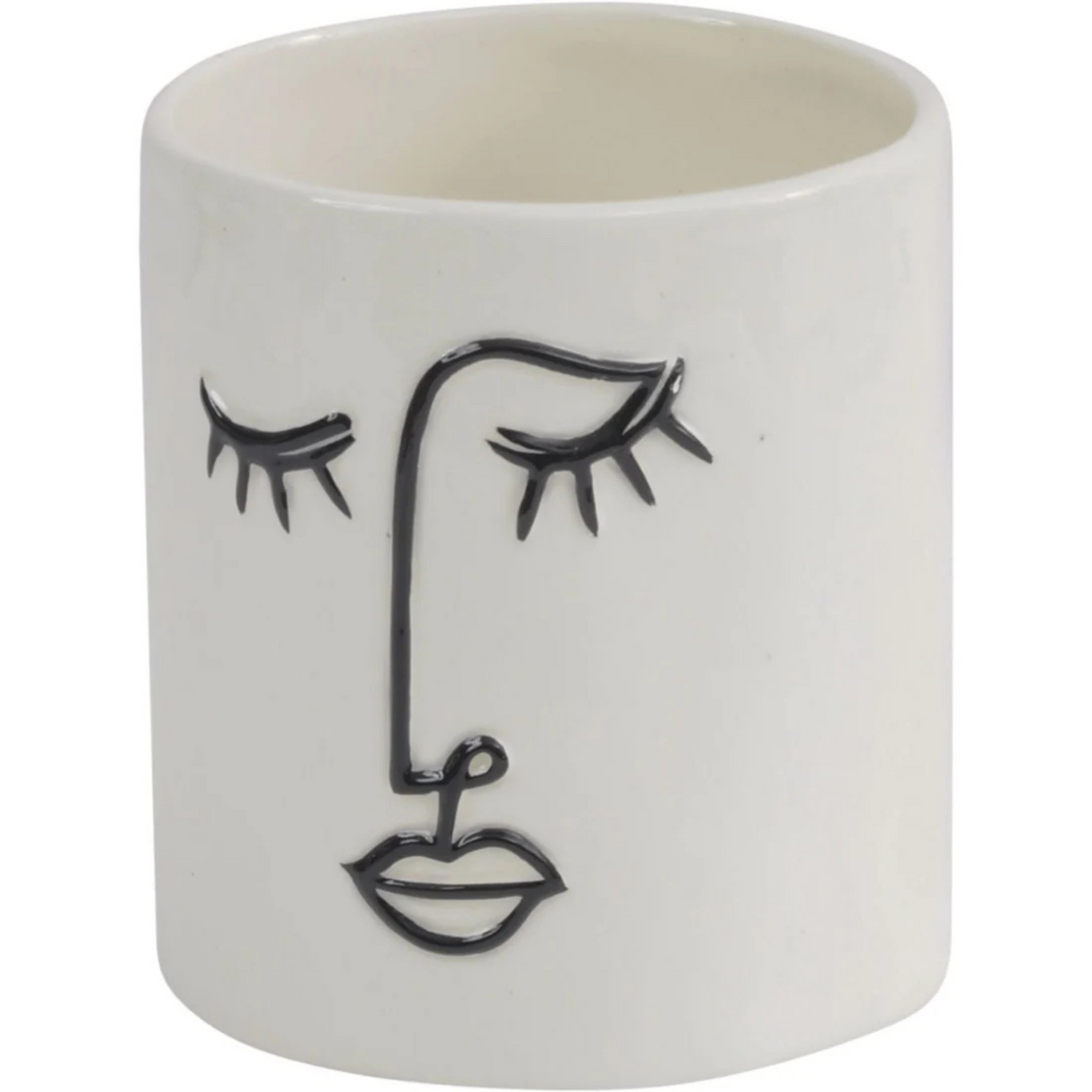 Small Dolomite Face Planter Black and White H10cm
