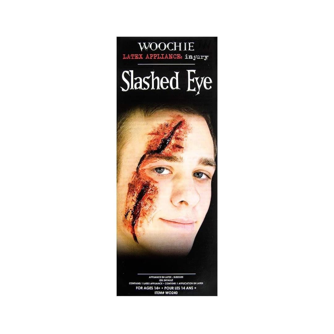 Woochie Slashed Eye Latex Appliance for Halloween