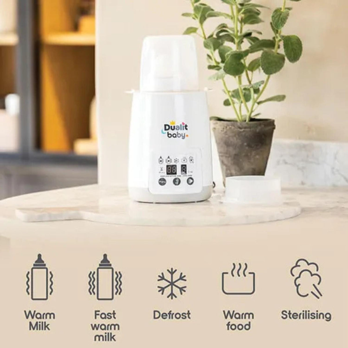 Dualit Baby Range Single Bottle Warmer White and Grey