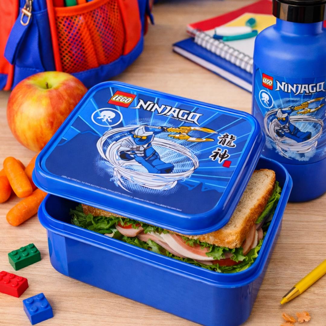 LEGO NINJAGO Jay ZX Lunch Box Kids Food Storage Container Blue