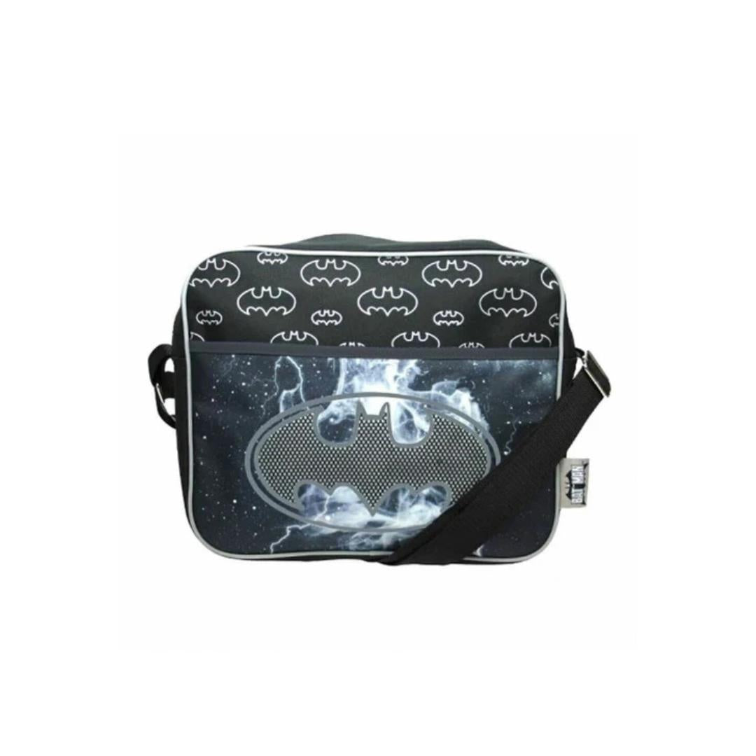 Batman Shoulder Bag DC Comic Messenger Bag Black Silver Adjustable Strap