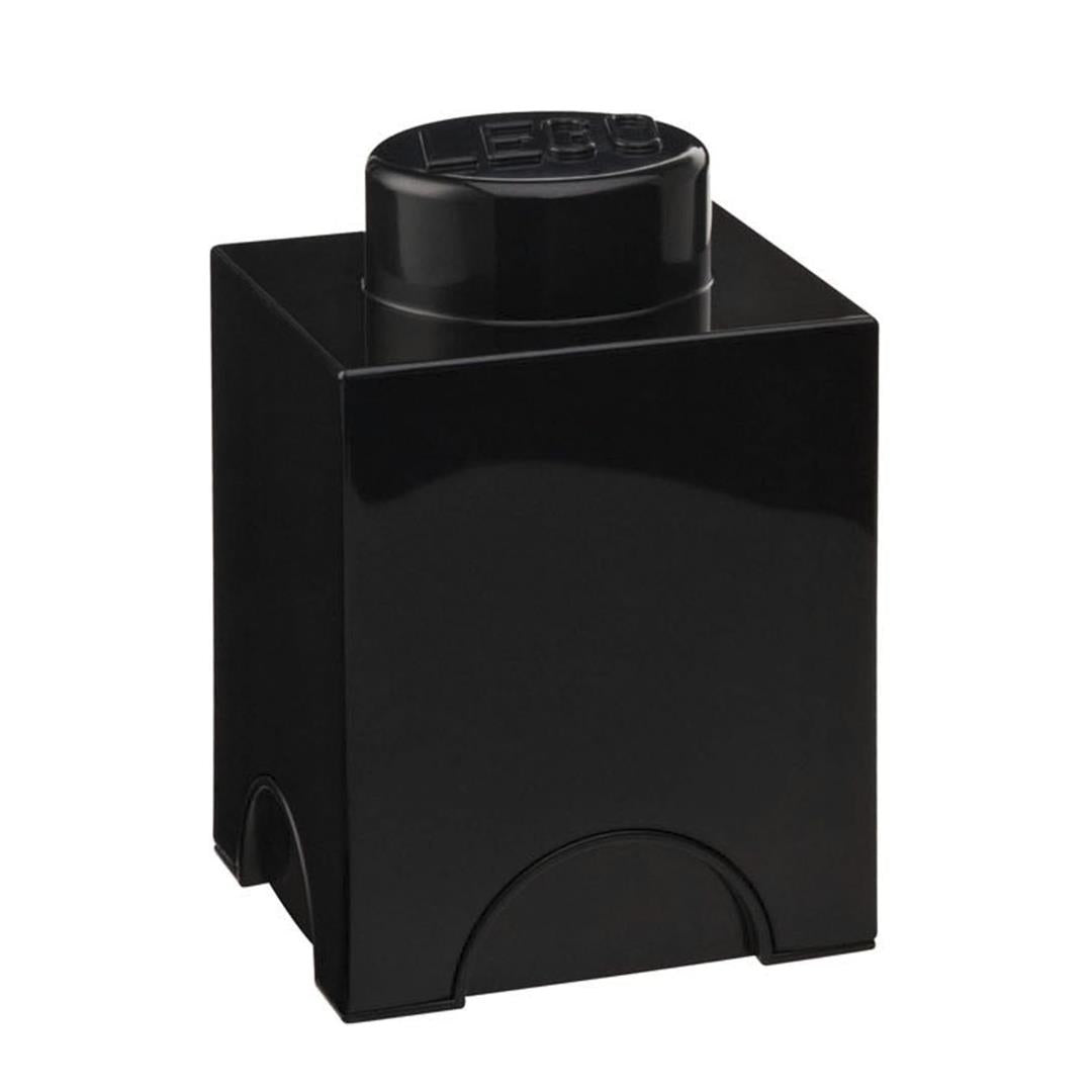 LEGO Round 1-Stud 1.2L Stackable Storage Brick Black