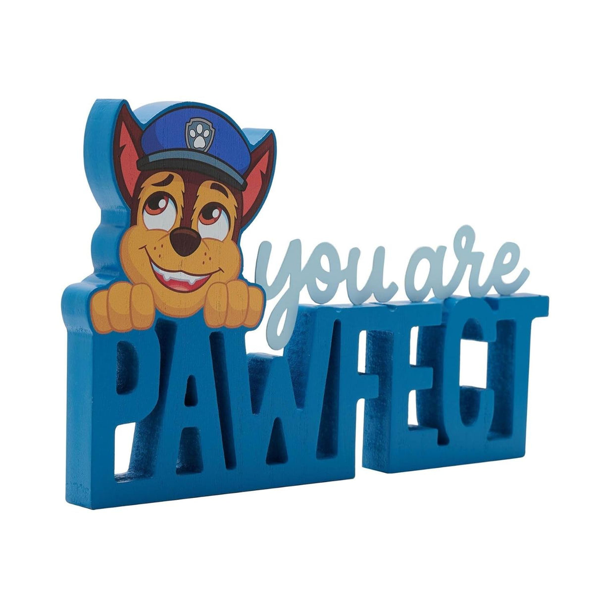 Paw Patrol Chase "You are Pawfect" Mantle Plaque Blue