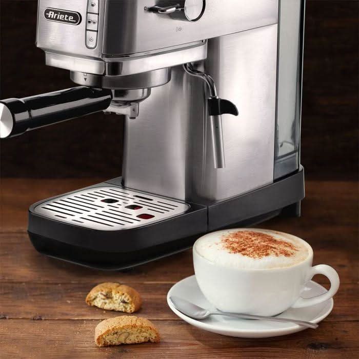 Ariete Slim Metal Espresso Coffee Maker 1300W Brushed Stainless Steel