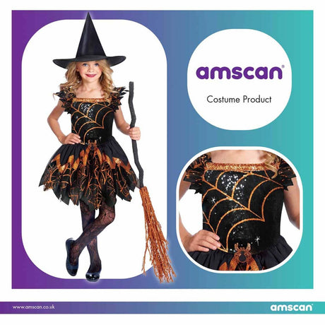 Child Spooky Spider Witch Costume - 3-4 Years