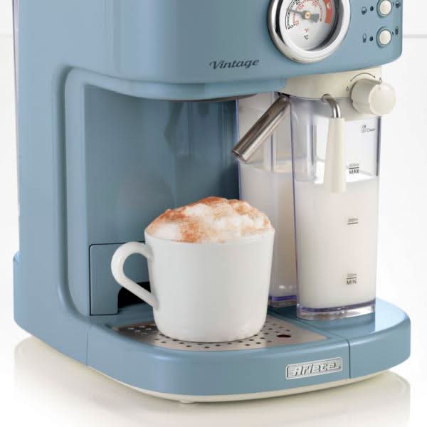 Ariete Vintage Espresso Coffee Maker with Milk Frother Blue 1250W