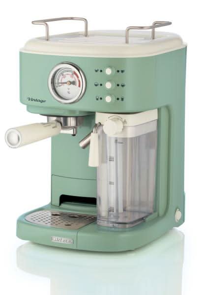 Ariete Vintage Espresso Coffee Maker with Milk Frother Green 1250W
