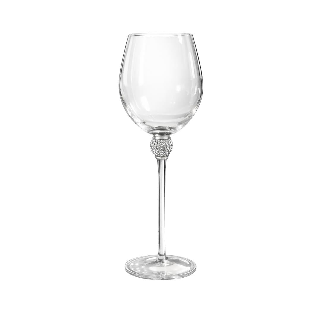 Luxury Crystal Effect Wine Glasses Set of 4 with Diamante Detailing