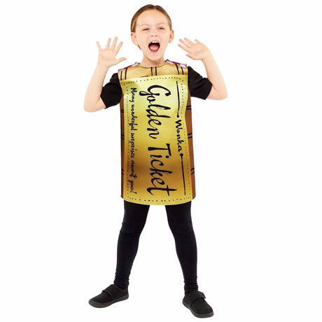 Child Golden Ticket Wonkabar Costume - 8-12 Years