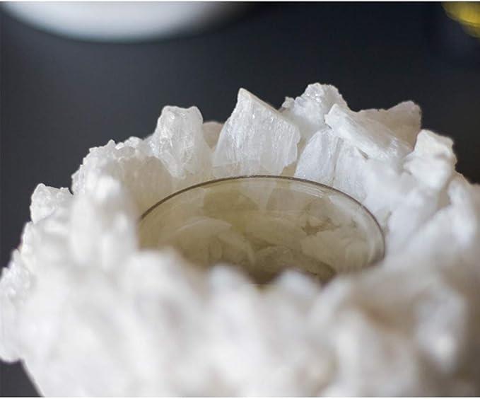 Crystal Gypsum Stone Tea Light Candle Holder White