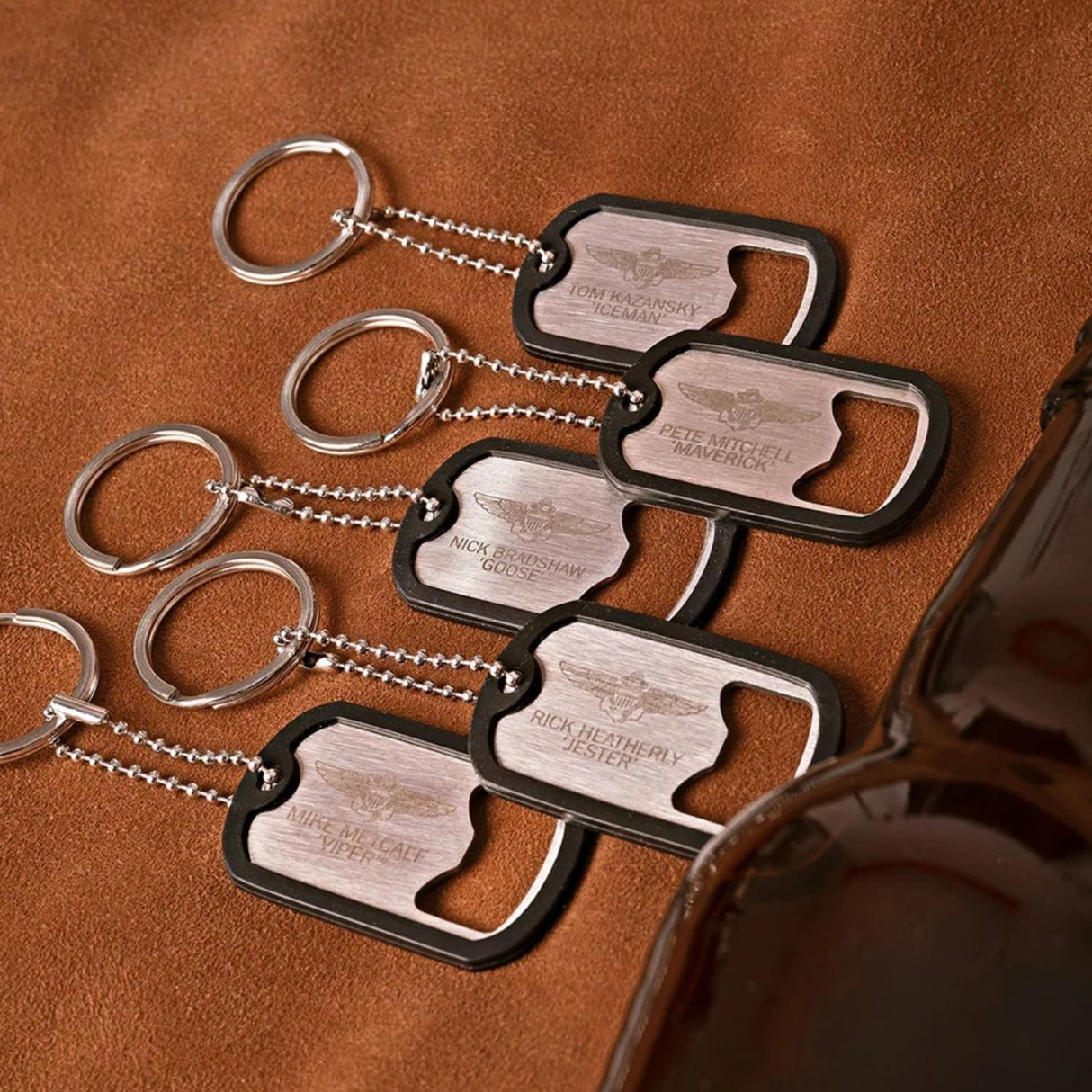 Top Gun Dog Tag Bottle Opener 1 of 5 Designs Selected at Random Silver