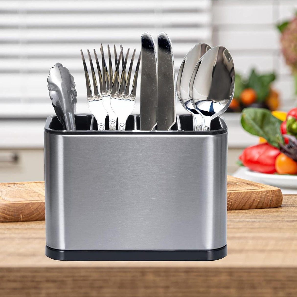 Kitchen Cutlery Utensil Stainless Steel Storage Organiser Caddy