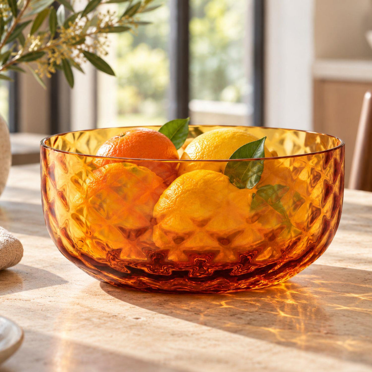 LSA Dapple Bowl Diameter 12cm Sun Amber