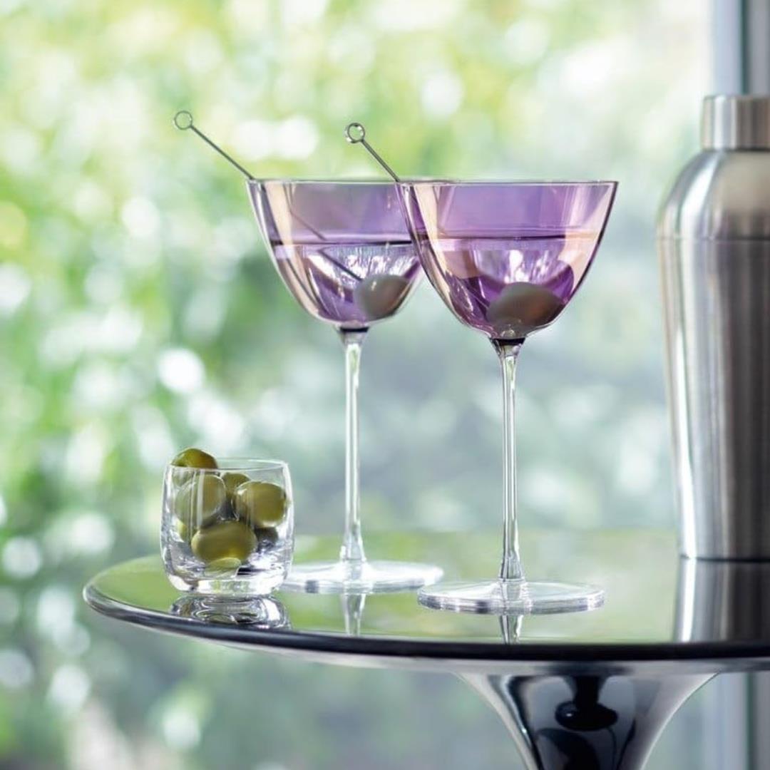 LSA Aurora Martini Glass 195ml Set of 4 Polar Violet