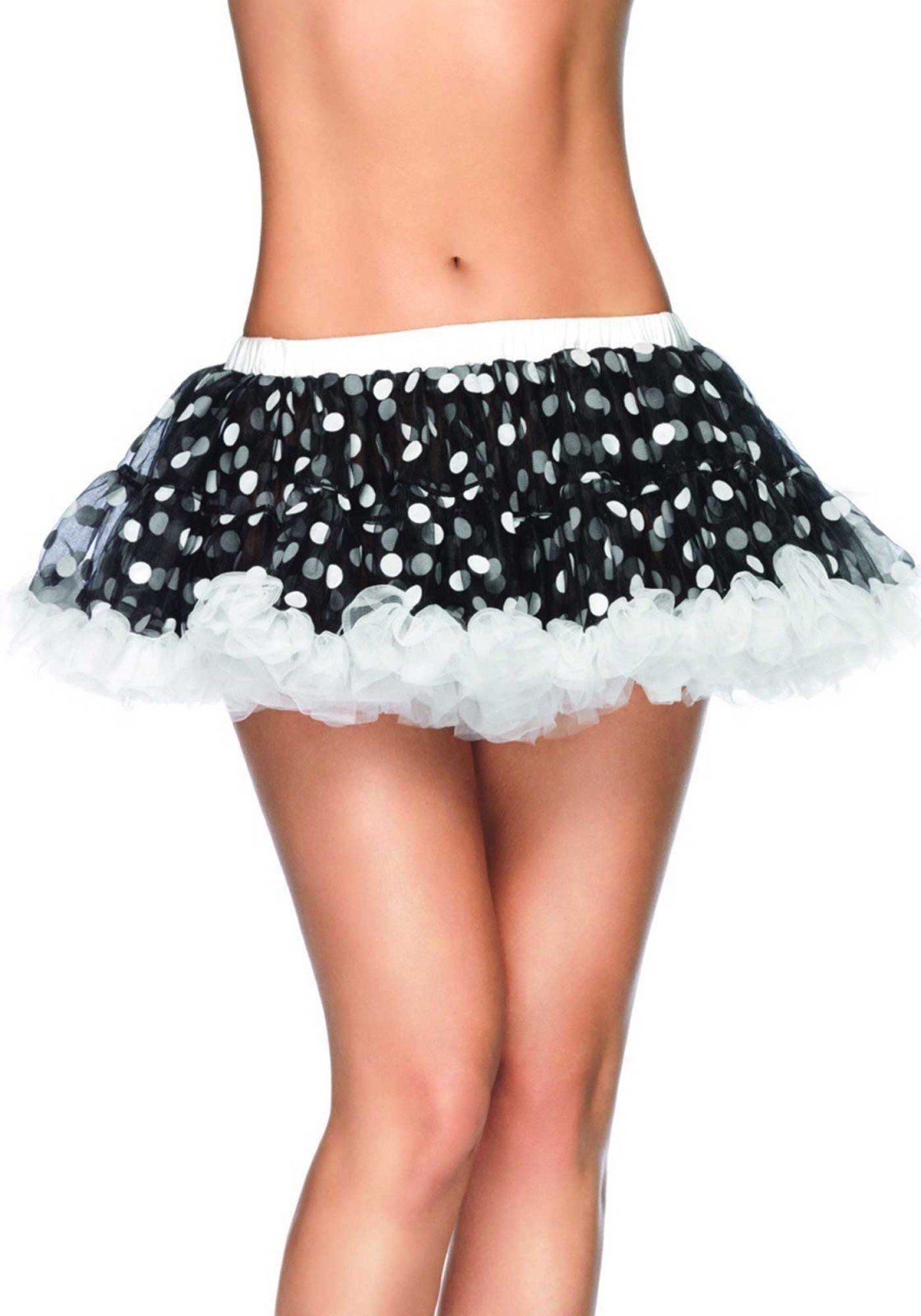 Leg Avenue Chiffon Mini Petticoat With Flocked Polka Dots