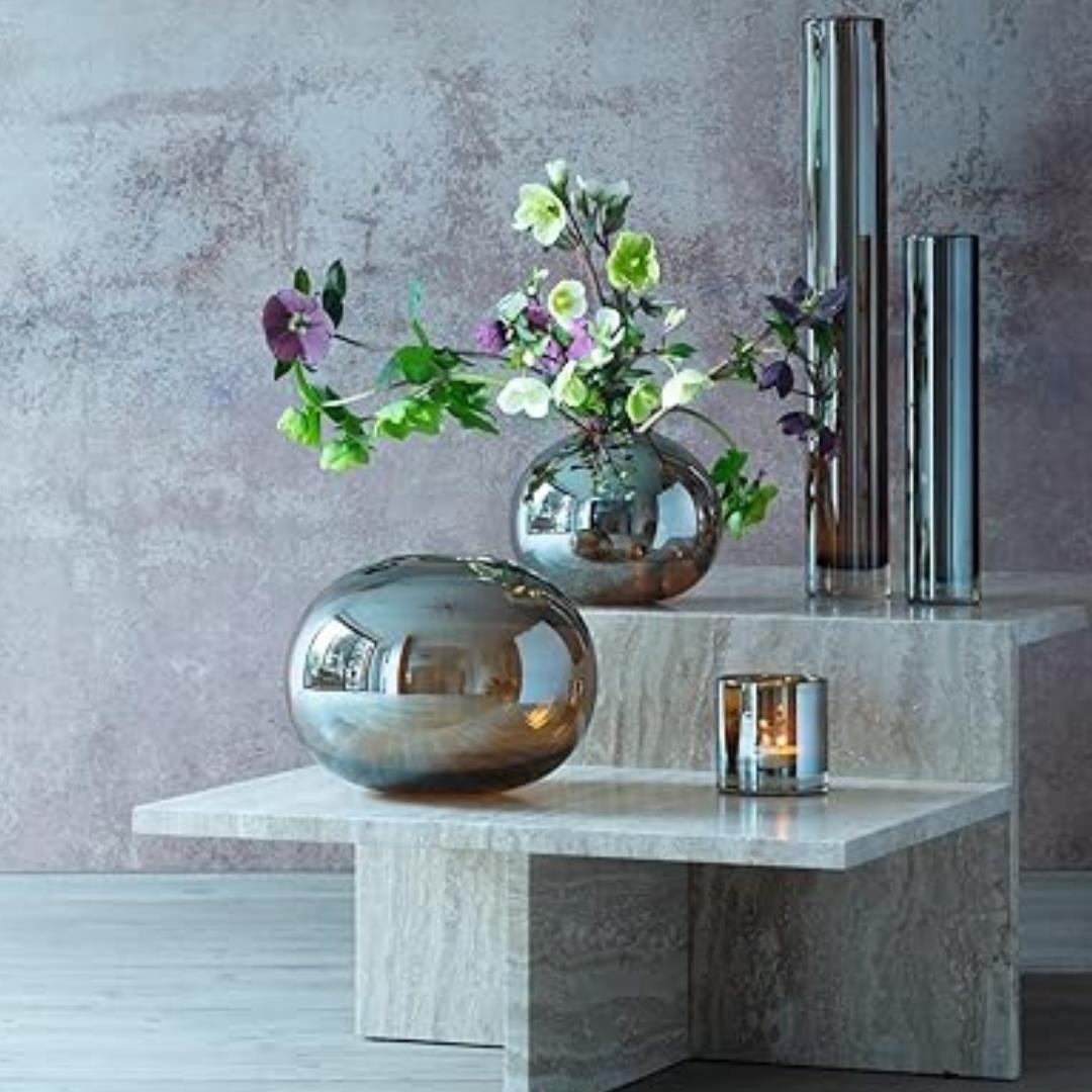 LSA Epoque Tealight Holder Height 8.5cm Ambre/Lustre Brown