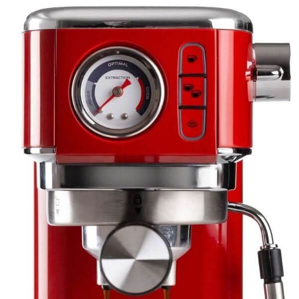 Ariete Moderna Espresso Machine Slim with Pressure Gauge 1300W Red