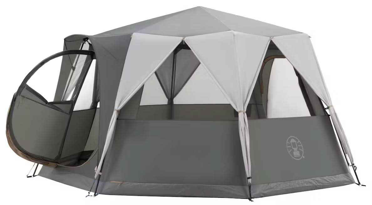 Cortes Octagon 8 Person Famiy Camping Tent 360 Panoramic View Grey