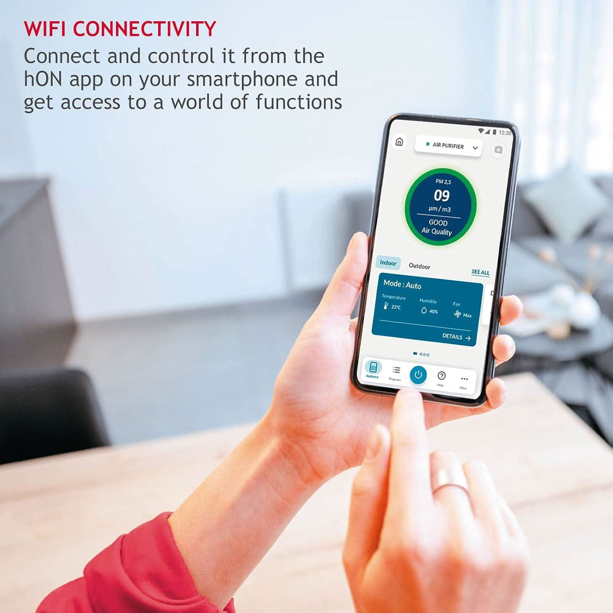 Hoover 300 Air Purifier with Fast Acting H-TRIFILTER Bluetooth-Enabled White