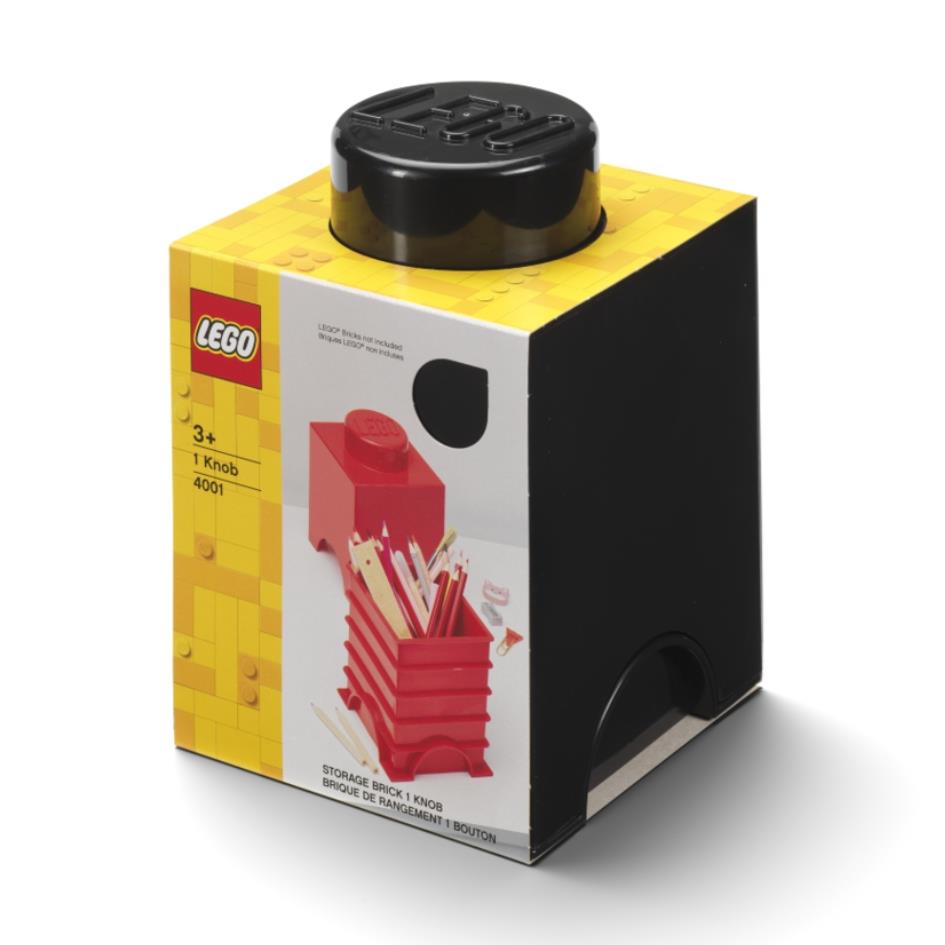 LEGO Round 1-Stud 1.2L Stackable Storage Brick Black