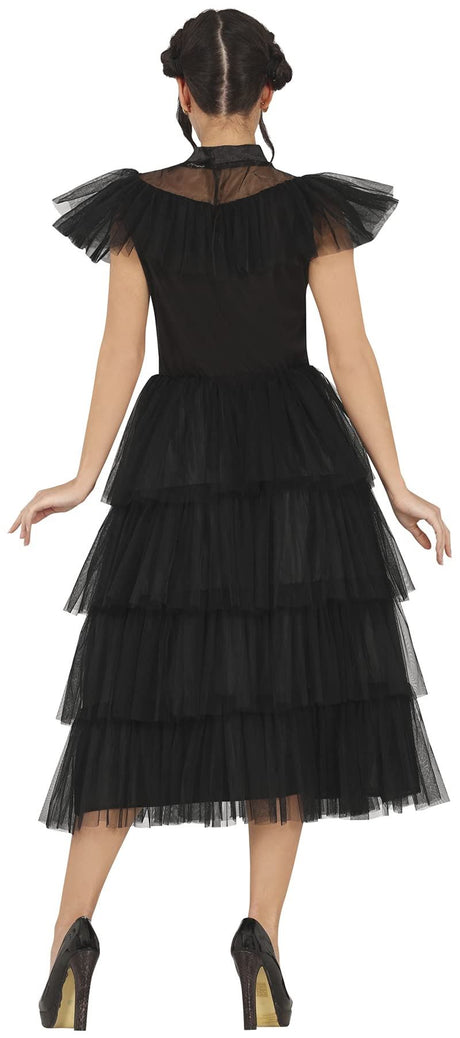 Women's Wednesday Addams Black Dress Costume - S