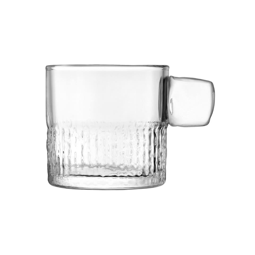 LSA Glass Tealight Holder with Handle 9cm Clear