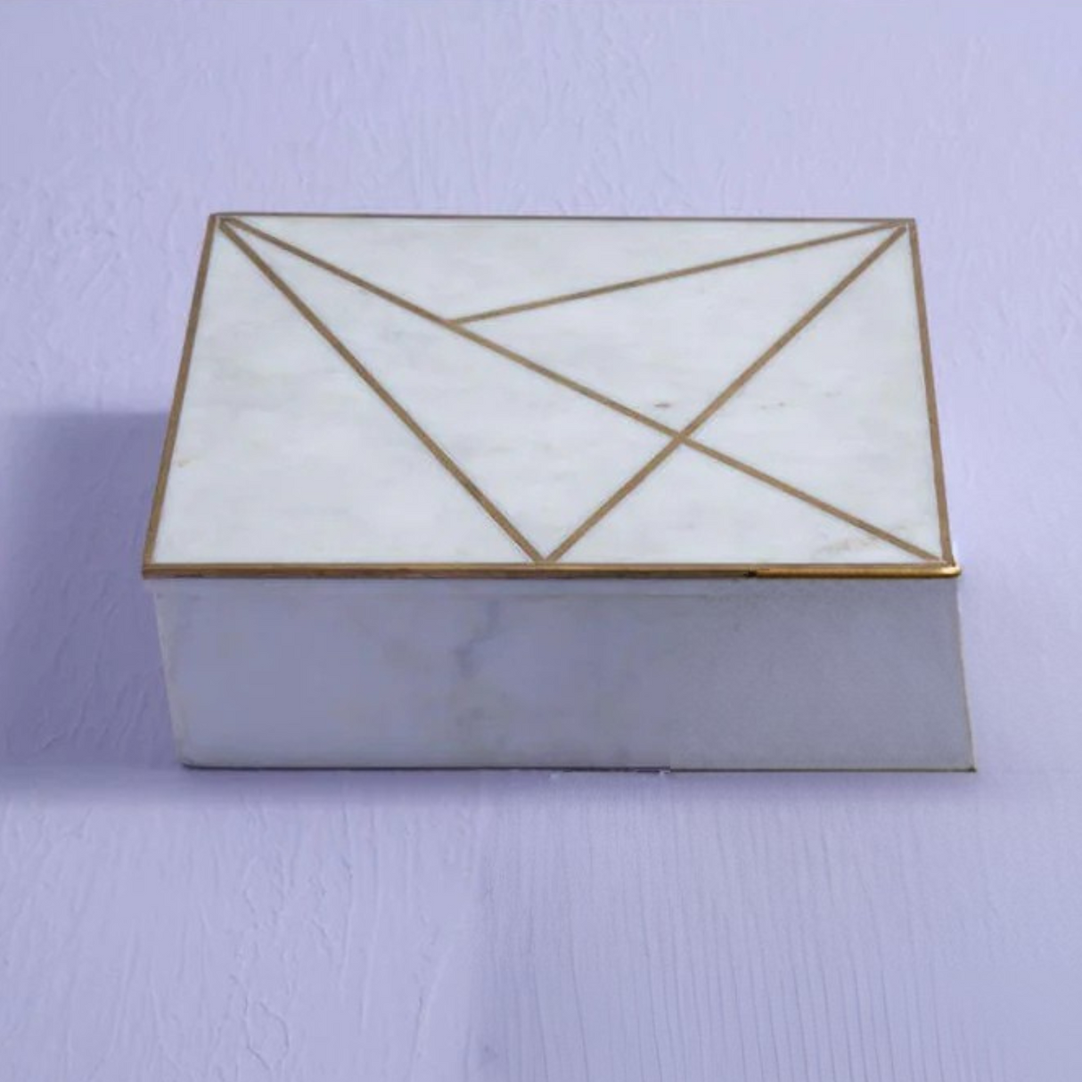 Sena Large White Marble Trinket Box