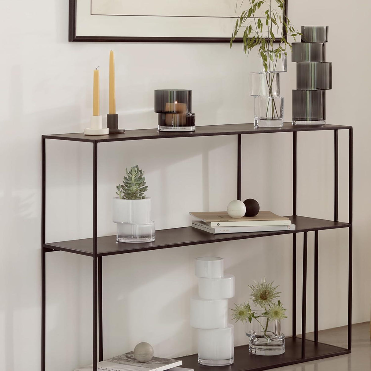 LSA Chalk White Tier Lantern Vase 13.5cm