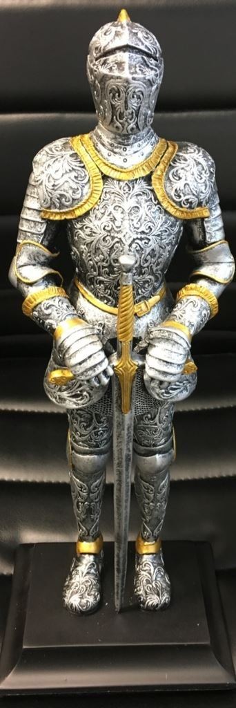 Medieval Resin Ritter Knight with Sword Figurine H33.5cm