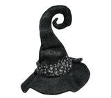 Women's Sparkly Black Witch Hat With Bow