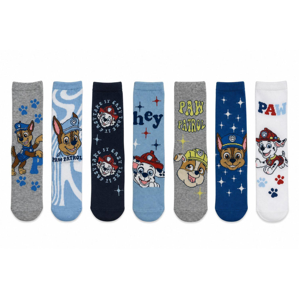 Boys PAW Patrol 7 Pack Multicoloured Socks EU 31-34 UK 12-2.5