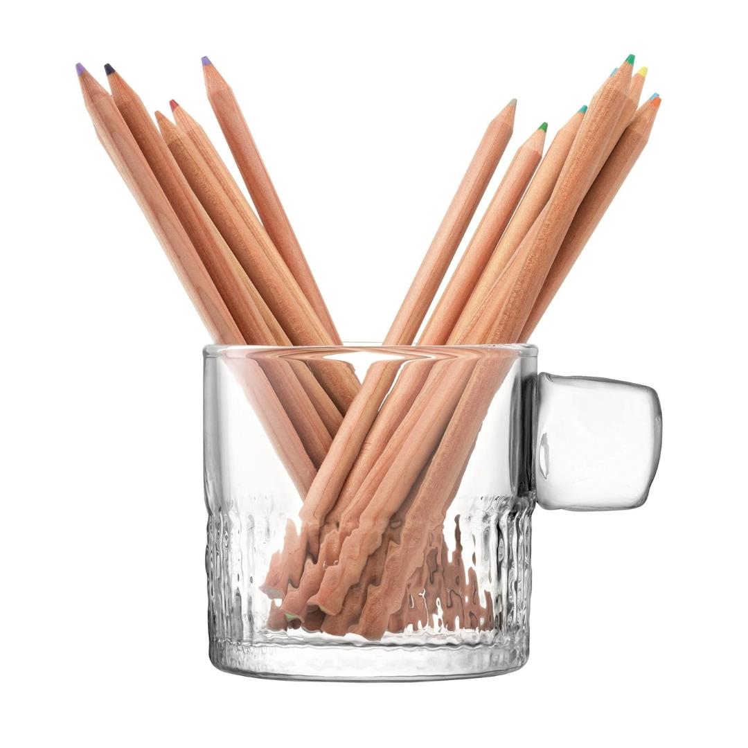 LSA Glass Tealight Holder with Handle 9cm Clear