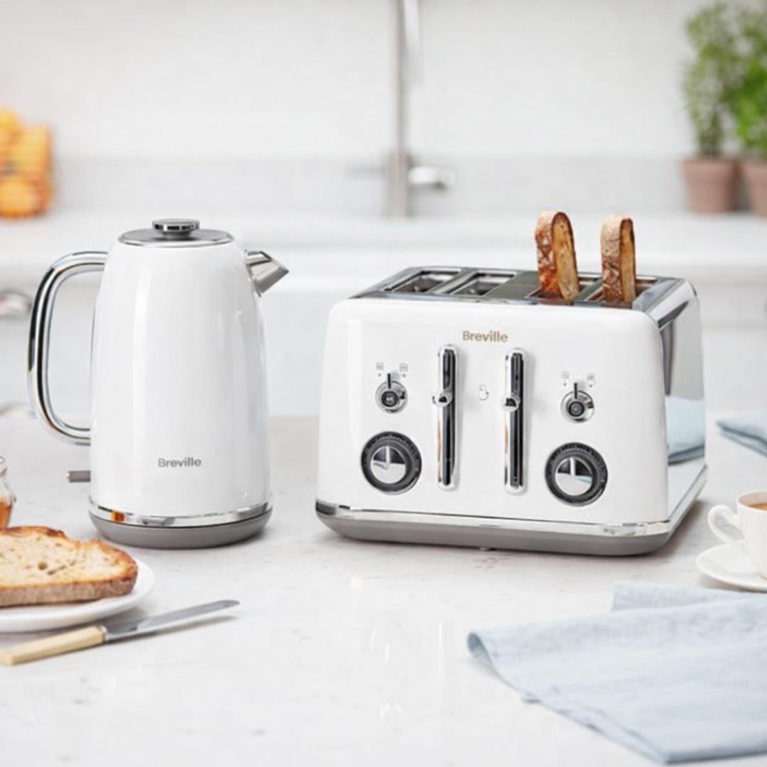 Breville Mostra VTT937 4-Slice Toaster Stainless Steel White