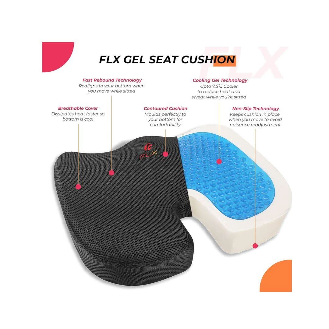 F FLX Energising Excellence Orthopaedic Memory Foam Gel Support Cushion