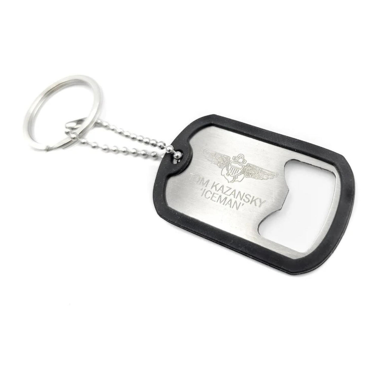 Top Gun Dog Tag Bottle Opener 1 of 5 Designs Selected at Random Silver