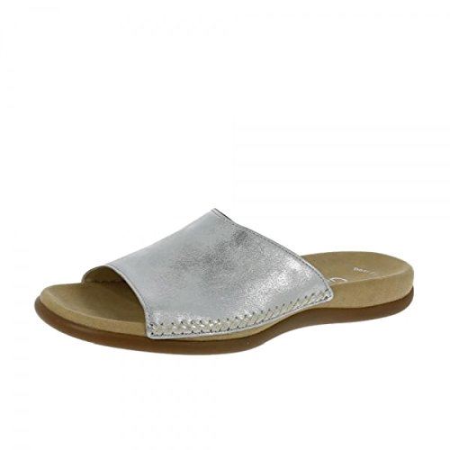 Gabor Silver Leather Mules Size 3