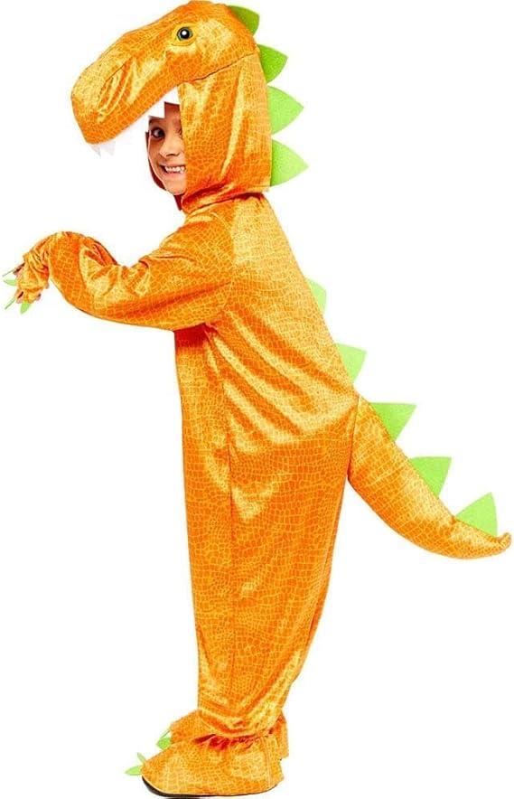 Child Flame Dinomite Fancy Dress Costume Age 6-8 Years Orange