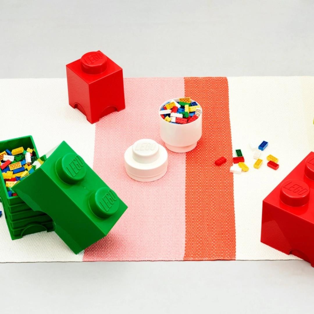 LEGO Round 1-Stud 1.2L Stackable Storage Brick Red