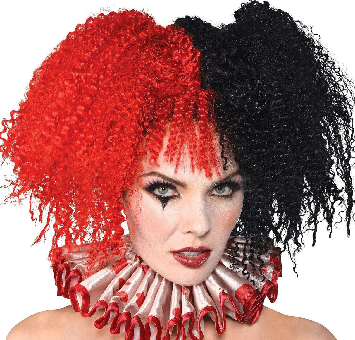Adult Harlequin Jesterina Fancy Dress Halloween Wig