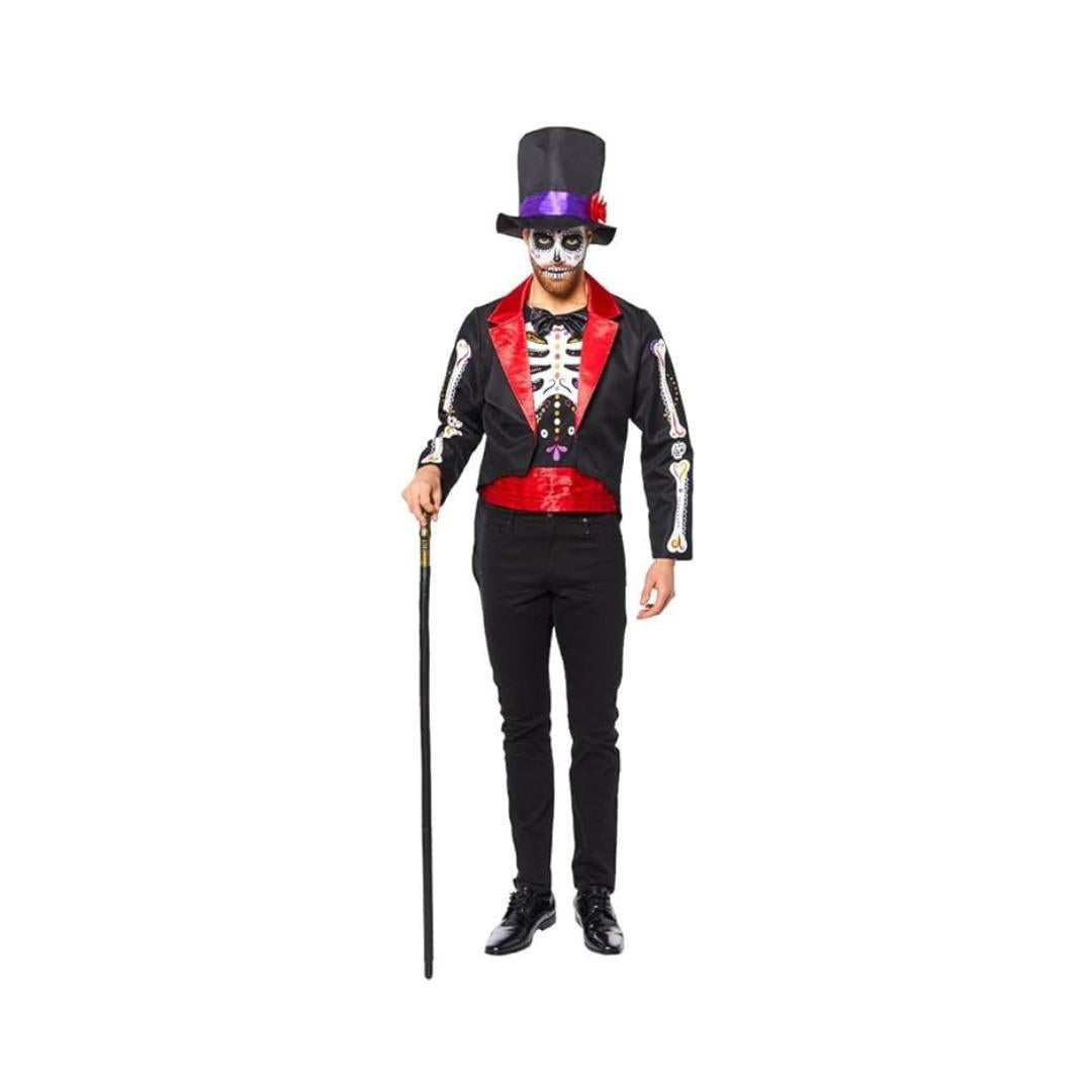 Men's Day of the Dead Fancy Dress Costume XL