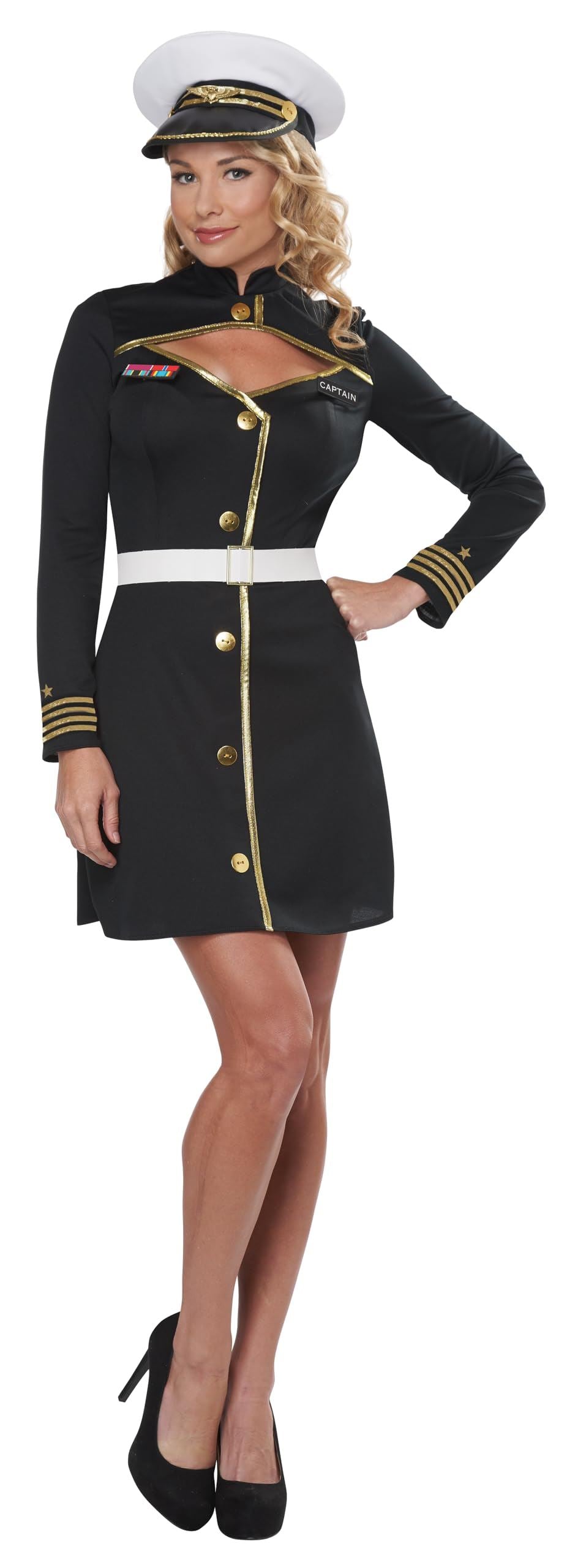 Women's Navy Captain Black Dress Sailor Uniform - M