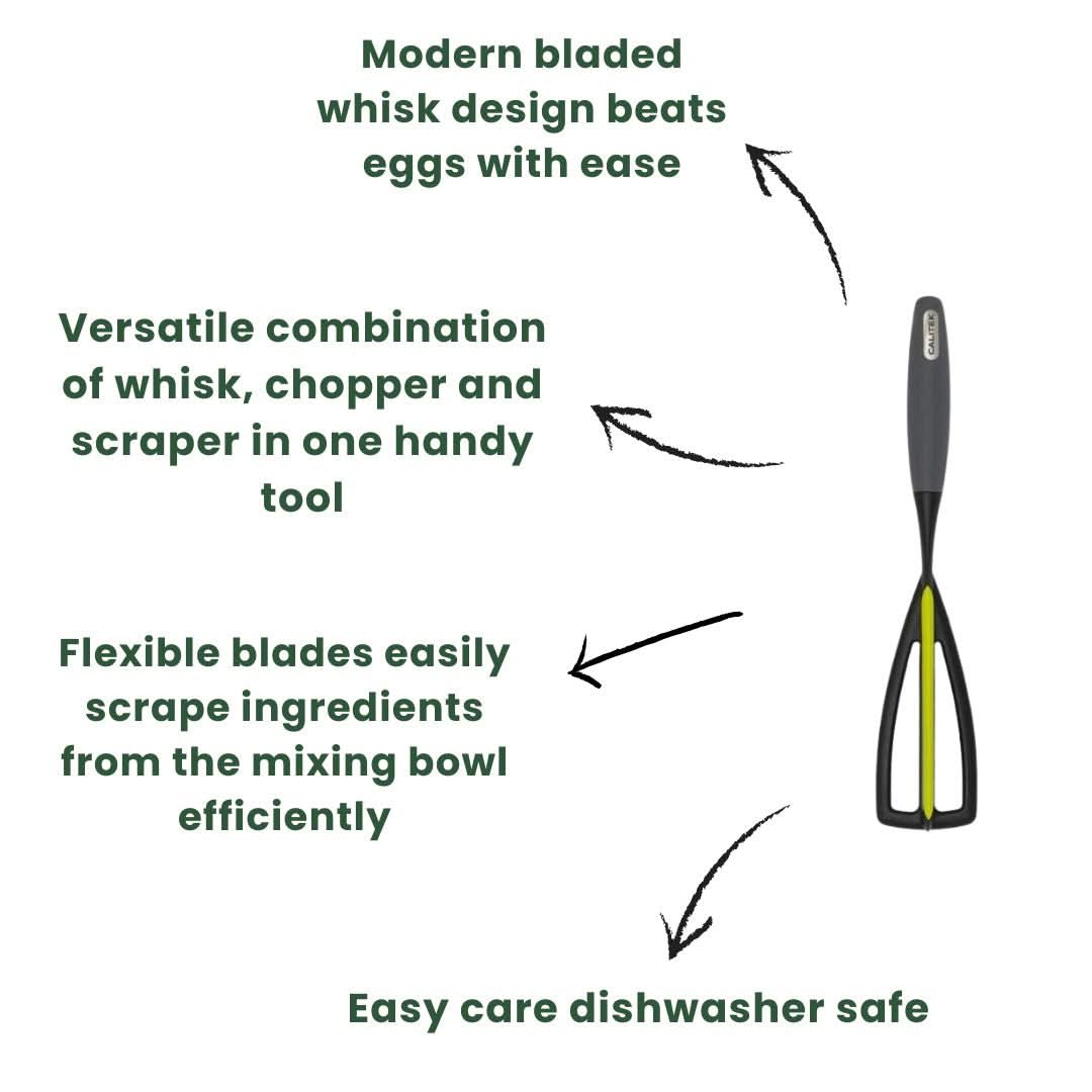 CALITEK 3-in-1 Whisk, Spatula & Chopper – Green