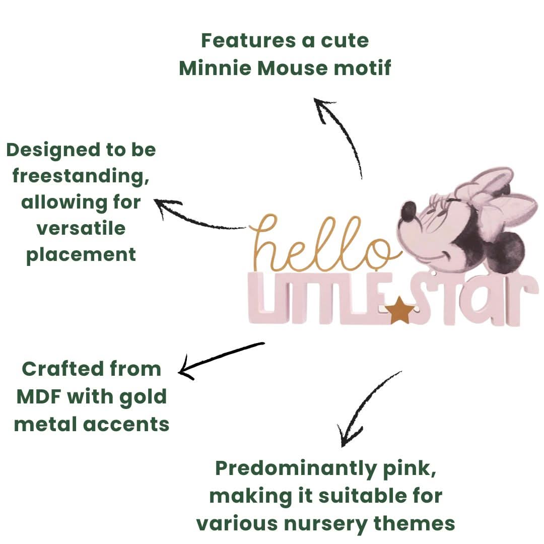 Disney Minnie Hello Little Star Mantle Plaque Pink