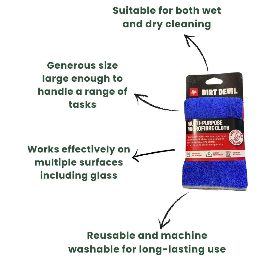 Dirt Devil Multi Purpose Microfibre Cleaning Cloth 30 x 30cm